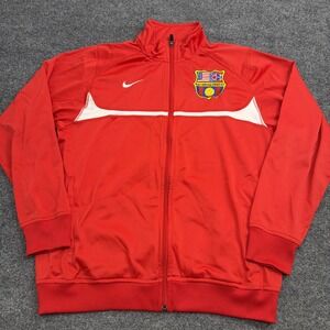 Womens XL / Mens M Nike Barcelona Ohio FC Futbol‎ Soccer Track Jacket Red Zip